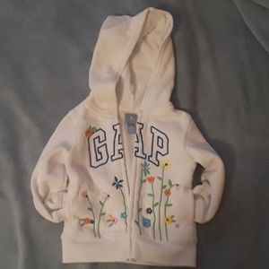 Baby Gap hoodie 12/18M white